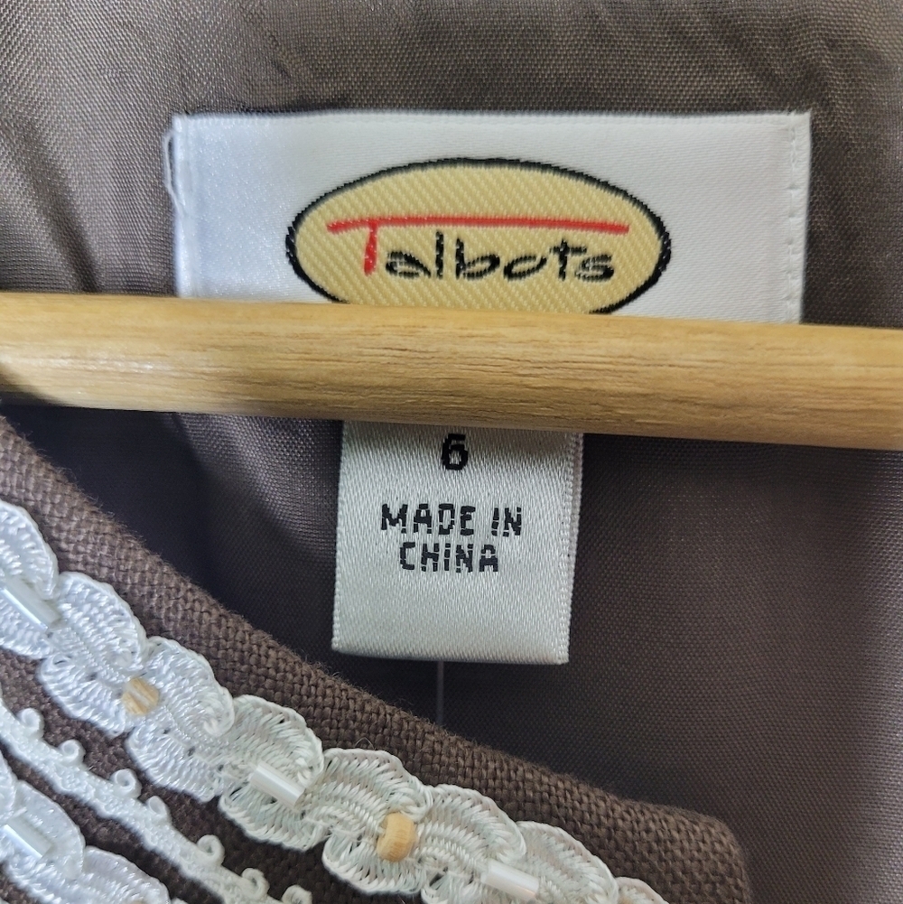 Talbots Linen Embroidered Sheath Dress - Picture 8 of 10